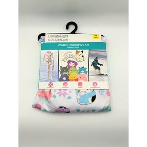 ClimateRight Cuddl Duds Girls Squishmallows Thermal Set M 8/10 White Pink Purple